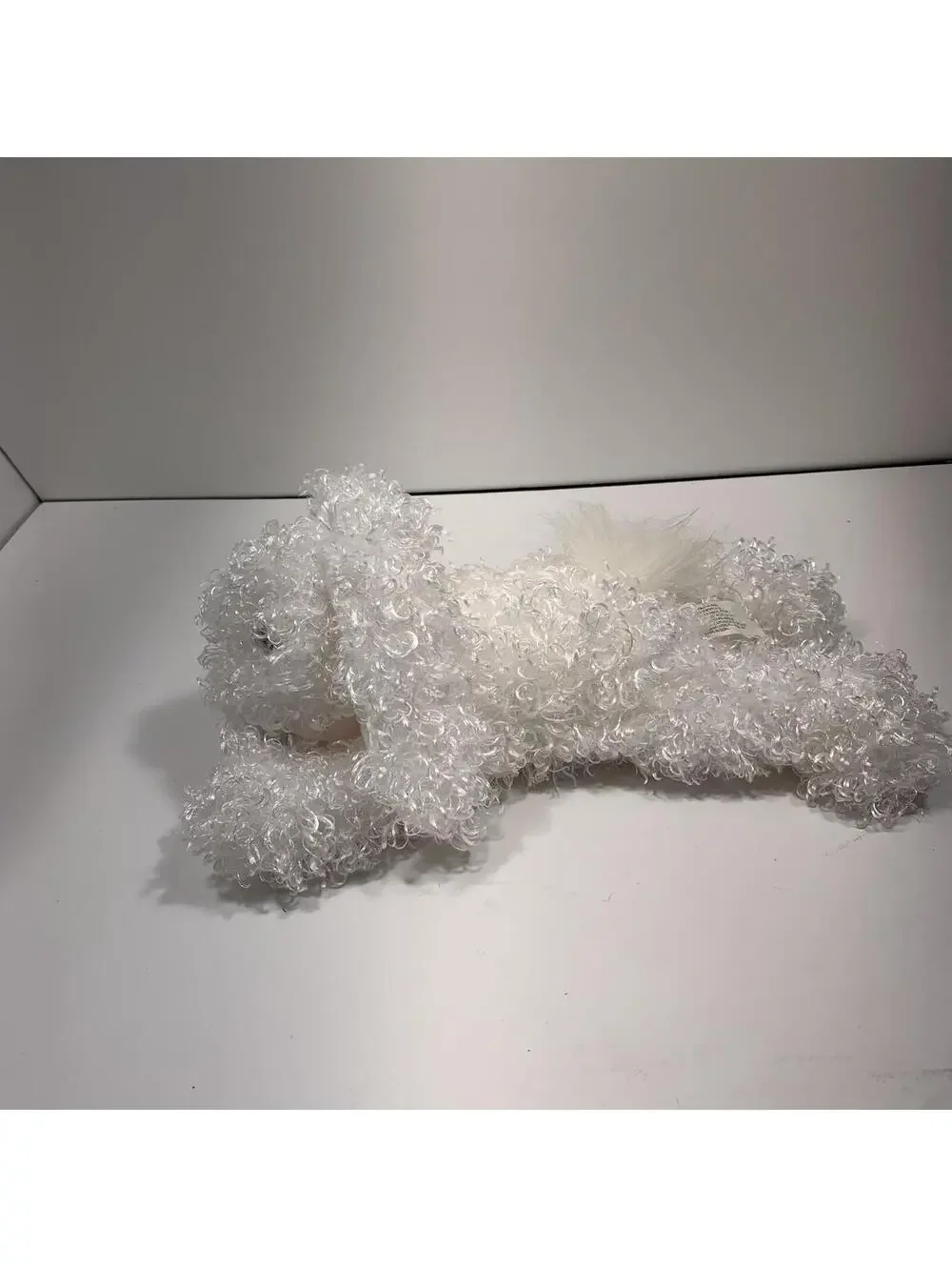 White Curly Plush Dog Puppy Stuffed Animal Soft Toy
